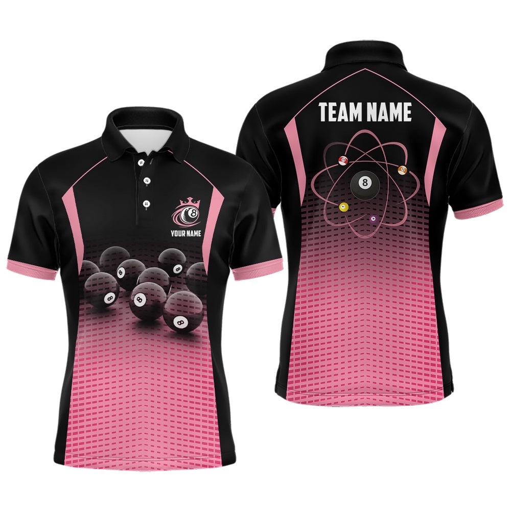 Billiard Balls Black And Pink Gradient 3D All Over Print Billiards Team Shirts, Personalized Billiard Polo Shirt Billiard Balls Black And Pink Gradient 3D All Over Print Billiards Team Shirts, Personalized Billiard Polo Shirt