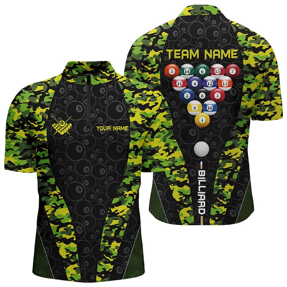 Billiard Balls Camo Pattern Jersey Shirts Custom 8 Ball Team Shirts, Personalized Billiard Team Jersey Shirt Billiard Balls Camo Pattern Jersey Shirts Custom 8 Ball Team Shirts, Personalized Billiard Team Jersey Shirt