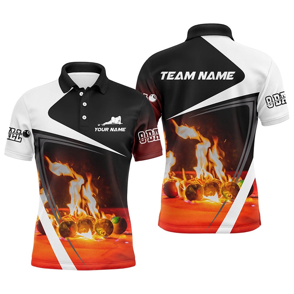 Billiard Balls Flame 3D Polo Shirts, Custom 8 Ball Pool Billiards Polo, Personalized Billiard Polo Shirt Billiard Balls Flame 3D Polo Shirts, Custom 8 Ball Pool Billiards Polo, Personalized Billiard Polo Shirt