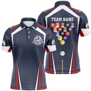 Billiard Balls Red Blue Sports Style Polo…