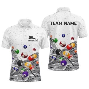 Billiard Balls White Grunge Polo Shirts, Custom…