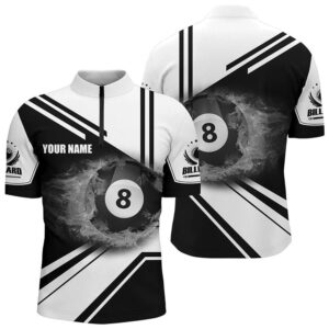 Billiard Black 8 Ball Flame Billiard Jersey…