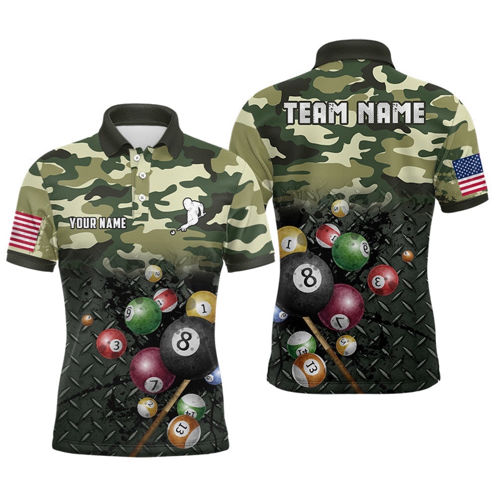 Billiard Camouflage Flag Polo Shirts, Custom Billiard Pool Balls Polo, Personalized Billiard Polo Shirt Billiard Camouflage Flag Polo Shirts, Custom Billiard Pool Balls Polo, Personalized Billiard Polo Shirt
