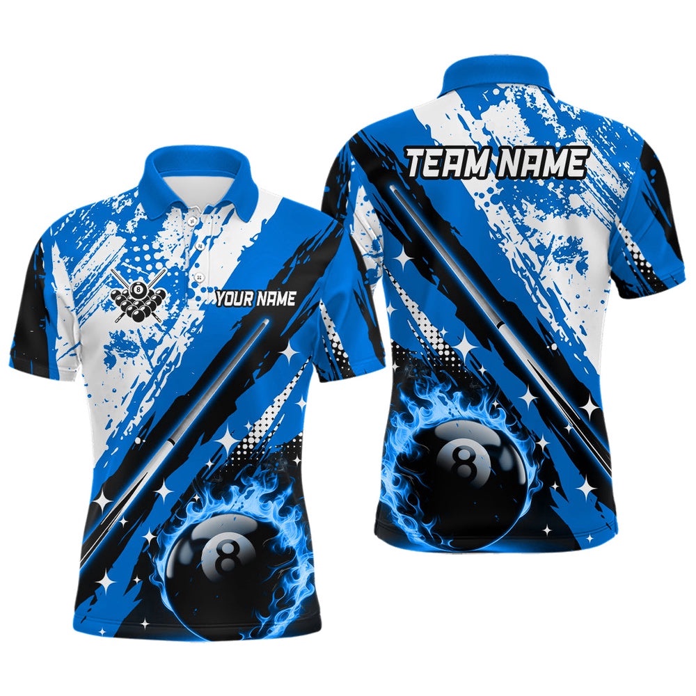 Billiard Cue 8 Ball Pool Grunge Style Polo Shirts, Best Billiard Polo Blue, Personalized Billiard Polo Shirt Billiard Cue 8 Ball Pool Grunge Style Polo Shirts, Best Billiard Polo Blue, Personalized Billiard Polo Shirt