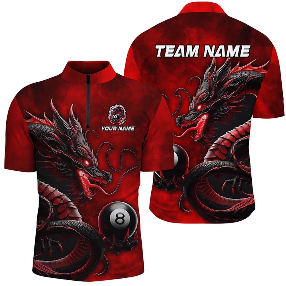 Billiard Dragon 8 Ball Pool Shirts Custom Red Team League Billiard Jerseys, Personalized Billiard Team Jersey Shirt Billiard Dragon 8 Ball Pool Shirts Custom Red Team League Billiard Jerseys, Personalized Billiard Team Jersey Shirt