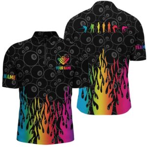 Billiard Rainbow Fire Snooker Player Silhouettes Custom…
