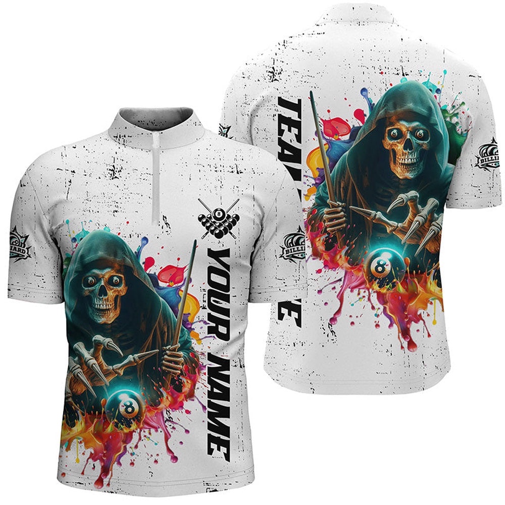 Billiard Skeleton Colorful Grunge Style Jersey Shirts, Best Billiard Attire Design, Personalized Billiard Team Jersey Shirt Billiard Skeleton Colorful Grunge Style Jersey Shirts, Best Billiard Attire Design, Personalized Billiard Team Jersey Shirt