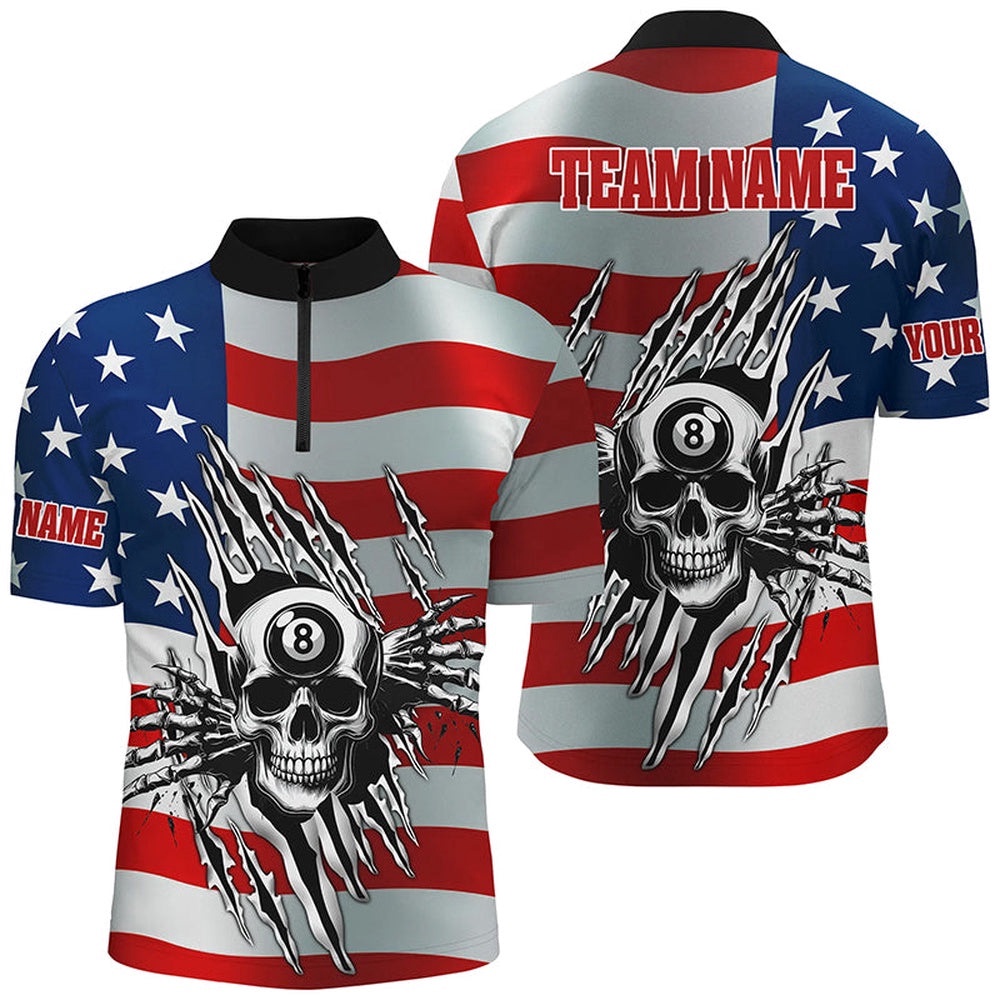 Billiard Skull American Flag Jersey & Jersey Shirts, Patriotic Billiard Jerseys, Personalized Billiard Team Jersey Shirt Billiard Skull American Flag Jersey & Jersey Shirts, Patriotic Billiard Jerseys, Personalized Billiard Team Jersey Shirt