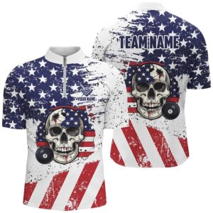 Billiard Skull Grunge American Flag Custom Billiard…