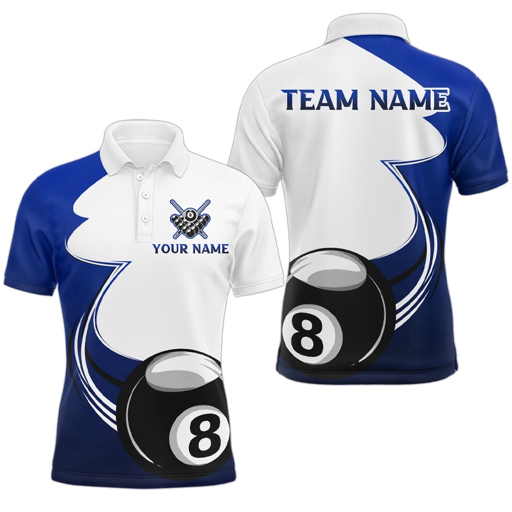 Billiard Tournat Sport Shirts, 8 Ball Pool Billiard Team Polo Blue, Personalized Billiard Polo Shirt Billiard Tournat Sport Shirts, 8 Ball Pool Billiard Team Polo Blue, Personalized Billiard Polo Shirt