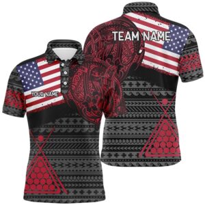 Billiard Tribal Pattern American Flag Polo Shirts,…