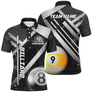 Black Polo Billiard 8 Ball & 9…