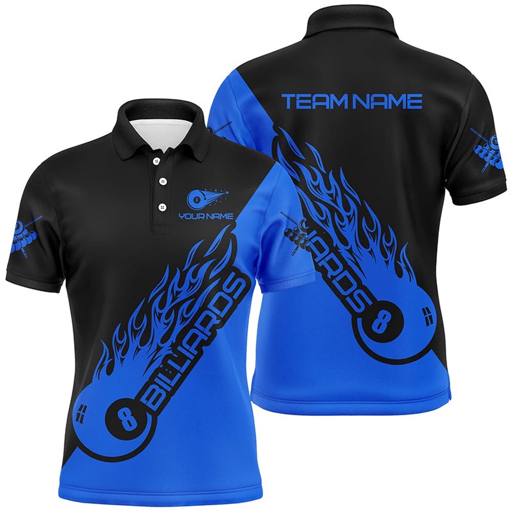 Blue 8 Ball Pool Billiard’s Shirts Custom Billiard Uniform Polo Shirts For Team, Personalized Billiard Polo Shirt Blue 8 Ball Pool Billiard’s Shirts Custom Billiard Uniform Polo Shirts For Team, Personalized Billiard Polo Shirt