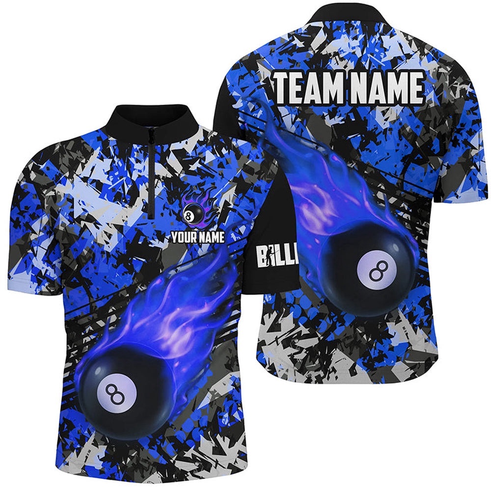 Blue Billiard Ball 8 Fire Flame Jersey Shirts Custom 8 Ball Pool Billiard Jersey, Personalized Billiard Team Jersey Shirt Blue Billiard Ball 8 Fire Flame Jersey Shirts Custom 8 Ball Pool Billiard Jersey, Personalized Billiard Team Jersey Shirt