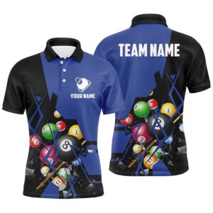 Blue Billiard Balls 3D Polo Shirts, Custom…