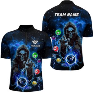 Blue Billiard Death Skeleton Jersey & Jersey…