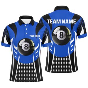 Blue Black 8 Ball Billiard 3D Polo…