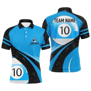 Blue Black Grunge 10 Ball Billiard 3D…