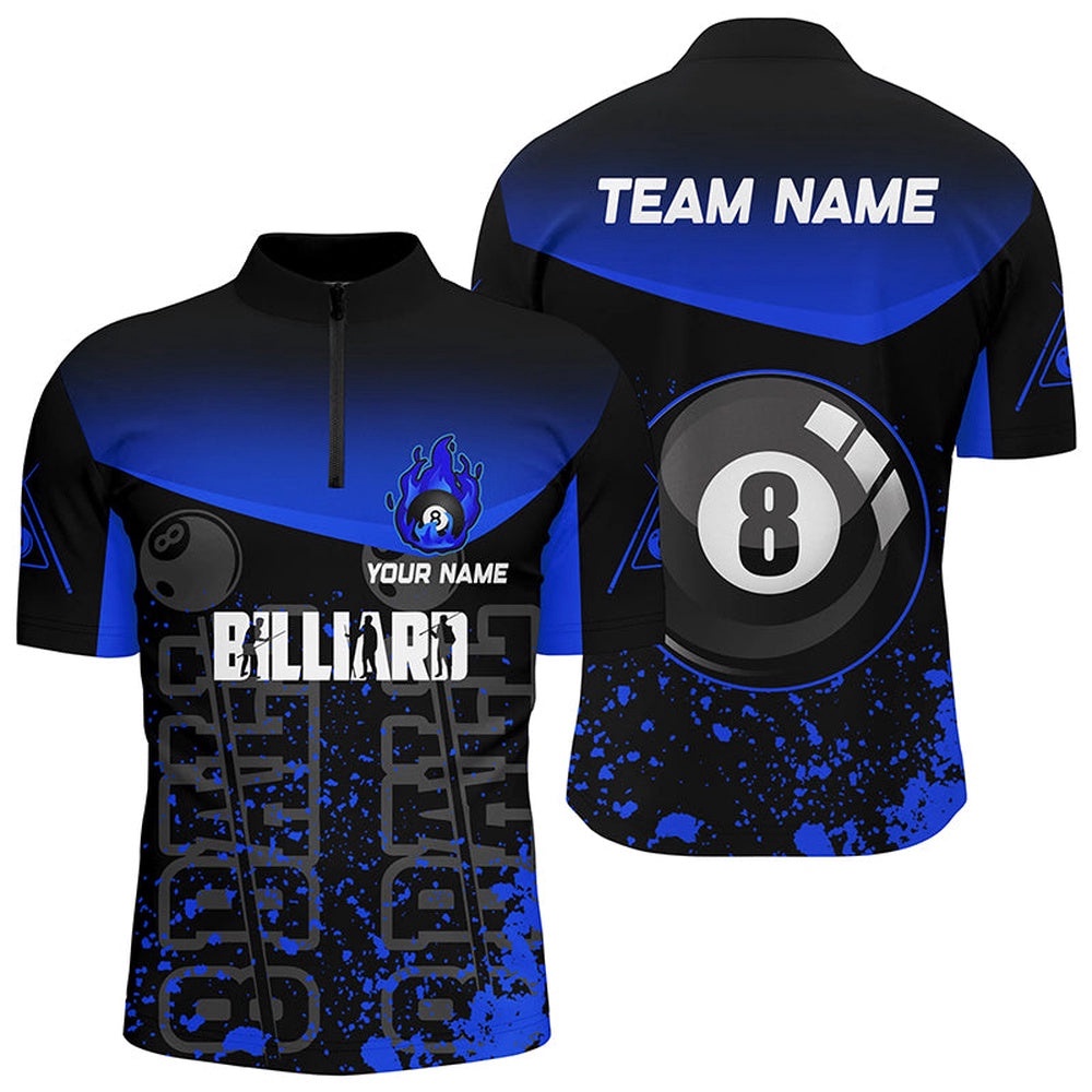 Blue Fire 8 Ball Pool Custom 8 Ball Billiard Team Shirts, Personalized Billiard Team Jersey Shirt Blue Fire 8 Ball Pool Custom 8 Ball Billiard Team Shirts, Personalized Billiard Team Jersey Shirt