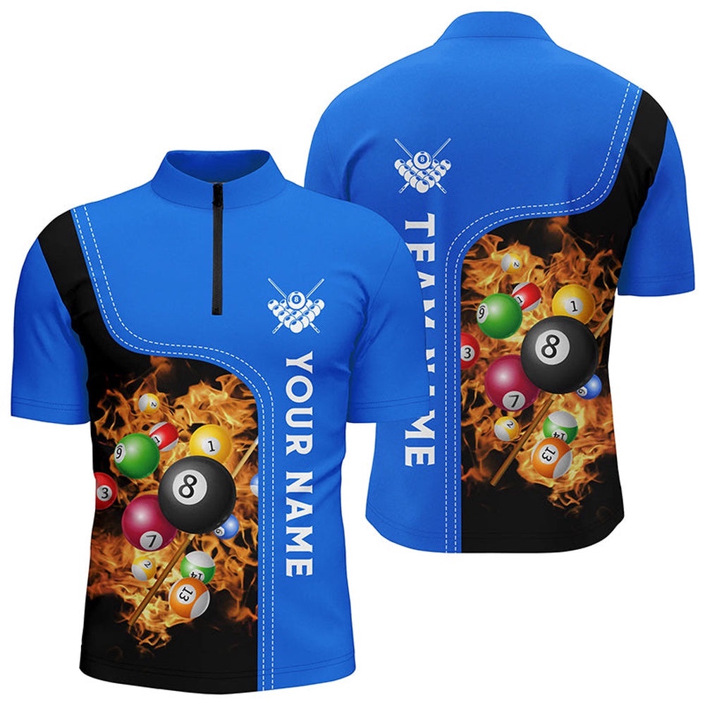 Blue Fire Pool Balls Custom 3D Billiard Team Jerseys, Personalized Billiard Team Jersey Shirt Blue Fire Pool Balls Custom 3D Billiard Team Jerseys, Personalized Billiard Team Jersey Shirt