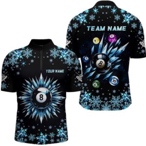 Blue Frozen 8 Ball Pool Billiard Shirts…
