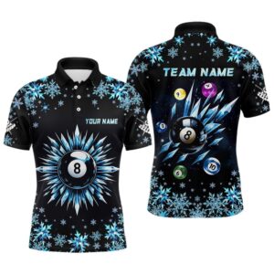 Blue Frozen 8 Ball Pool Billiard Shirts…
