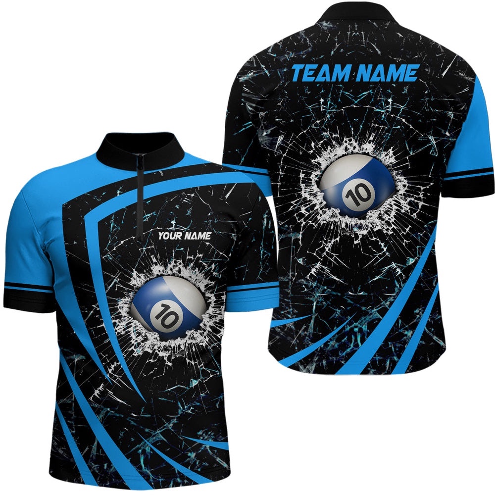 Blue Glass Break 10 Ball Billiard 3D Jersey Shirts, Custom 10 Ball Pool Jerseys, Personalized Billiard Team Jersey Shirt Blue Glass Break 10 Ball Billiard 3D Jersey Shirts, Custom 10 Ball Pool Jerseys, Personalized Billiard Team Jersey Shirt