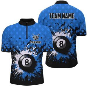 Blue Grunge 8 Ball Pool Billiards Jersey…