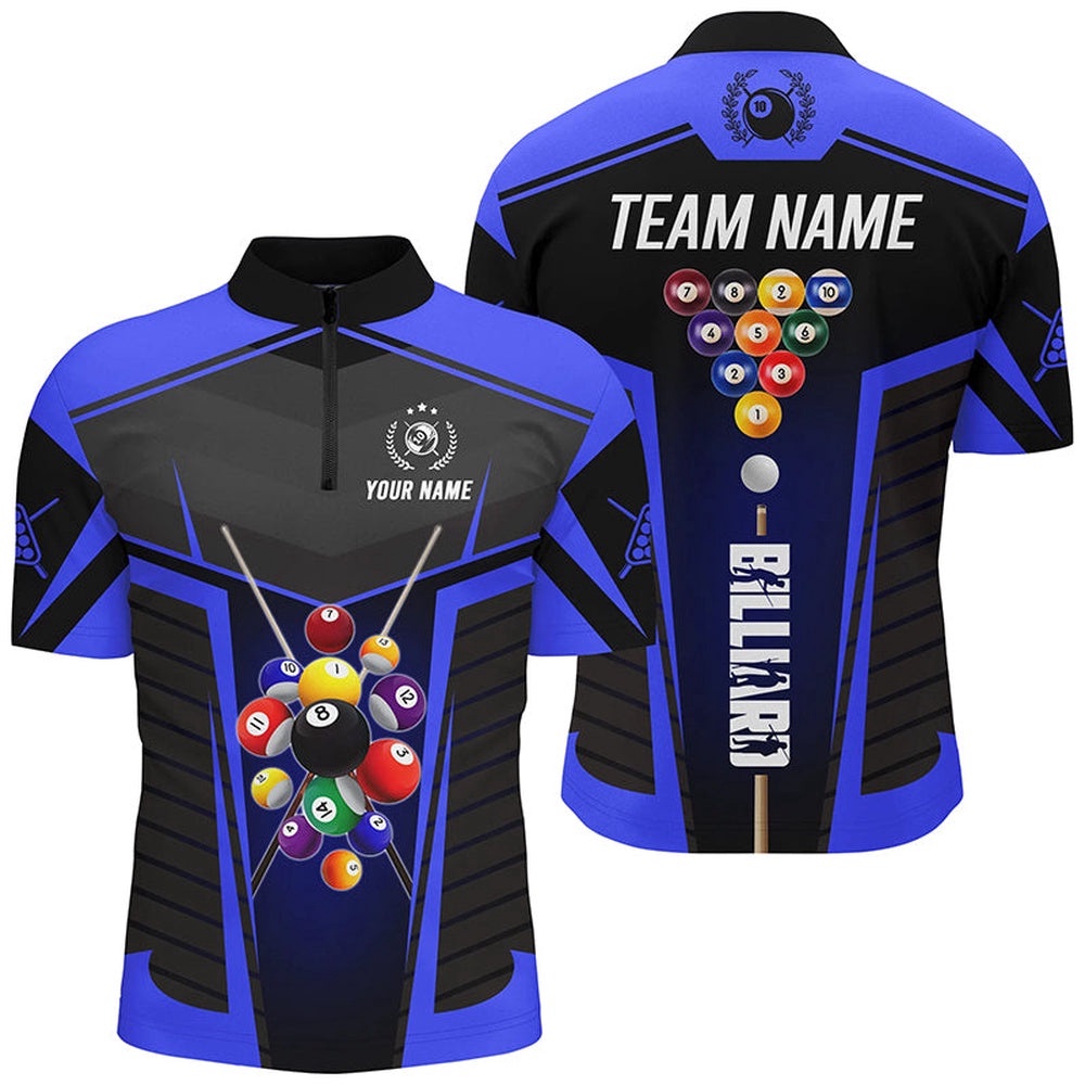 Blue Jersey 10 Ball Billiard Shirt Custom 3D Billiard Balls Pool League Shirts, Personalized Billiard Team Jersey Shirt Blue Jersey 10 Ball Billiard Shirt Custom 3D Billiard Balls Pool League Shirts, Personalized Billiard Team Jersey Shirt