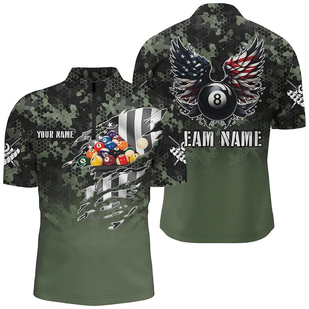 Camouflage US Flag Billiard Balls Shirts, Funny Billiard 8 Ball Wings Jerseys, Personalized Billiard Team Jersey Shirt Camouflage US Flag Billiard Balls Shirts, Funny Billiard 8 Ball Wings Jerseys, Personalized Billiard Team Jersey Shirt