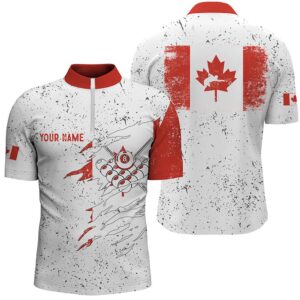 Canadian Flag Billiard White Grunge Jersey Shirt,…