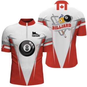 Canadian Flag Billiards Jersey Shirts, Custom 8…