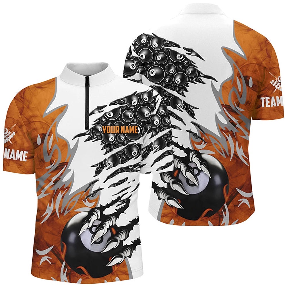 Claw 8 Ball Pool Blue 3D Billiards Team Shirts, Personalized Billiard Team Jersey Shirt