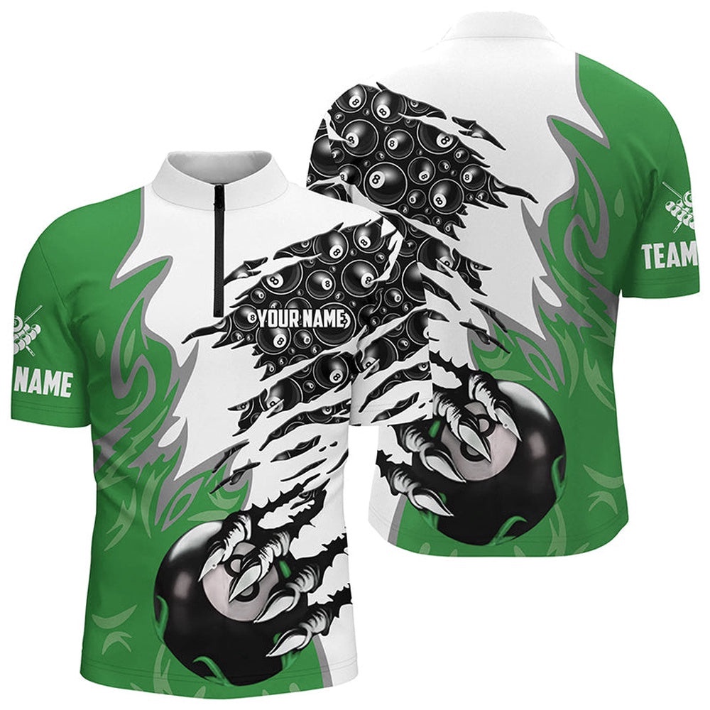 Claw 8 Ball Pool Green 3D Billiard Jersey Shirts Best Billiard Apparel Clothing, Personalized Billiard Team Jersey Shirt Claw 8 Ball Pool Green 3D Billiard Jersey Shirts Best Billiard Apparel Clothing, Personalized Billiard Team Jersey Shirt