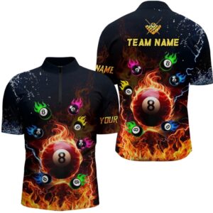 Colorful 8 Ball Fire 3D Jersey &…