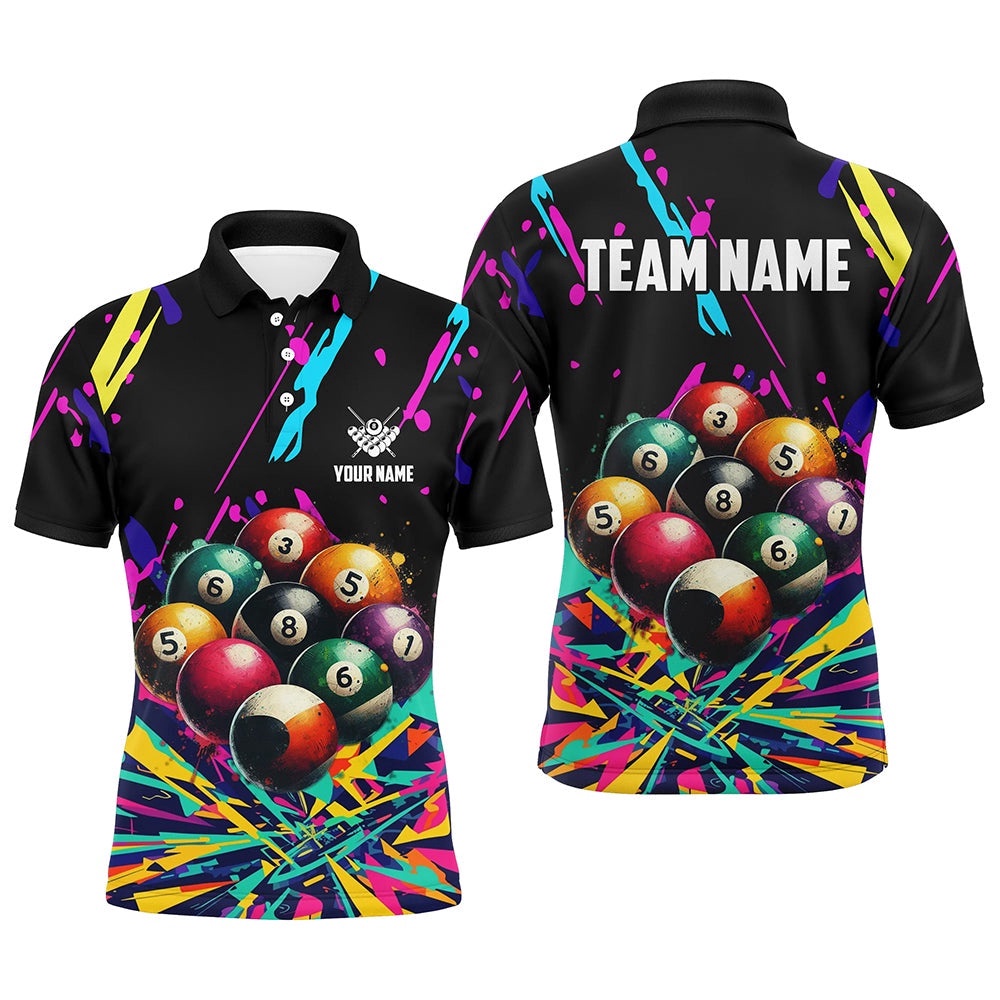 Colorful Billiard Balls 3D Printed Shirts Custom Unique Billiard Apparel, Personalized Billiard Polo Shirt Colorful Billiard Balls 3D Printed Shirts Custom Unique Billiard Apparel, Personalized Billiard Polo Shirt