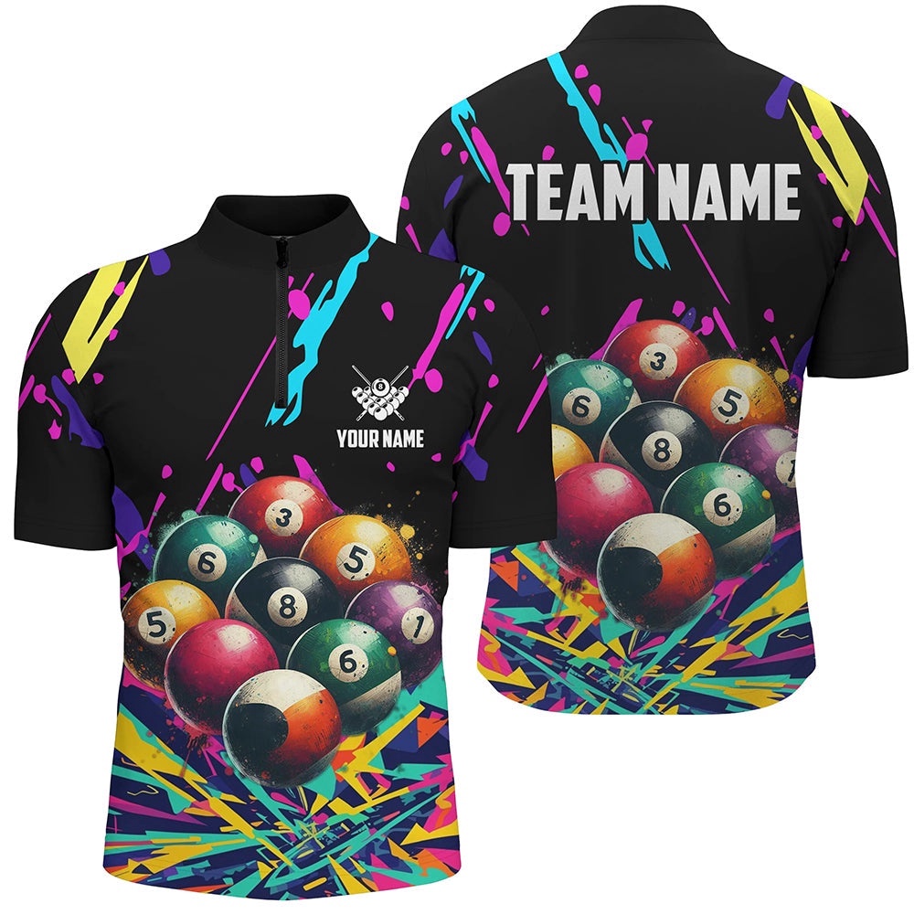Colorful Billiard Balls 3D Printed Shirts Custom Unique Billiard Apparel, Personalized Billiard Team Jersey Shirt Colorful Billiard Balls 3D Printed Shirts Custom Unique Billiard Apparel, Personalized Billiard Team Jersey Shirt