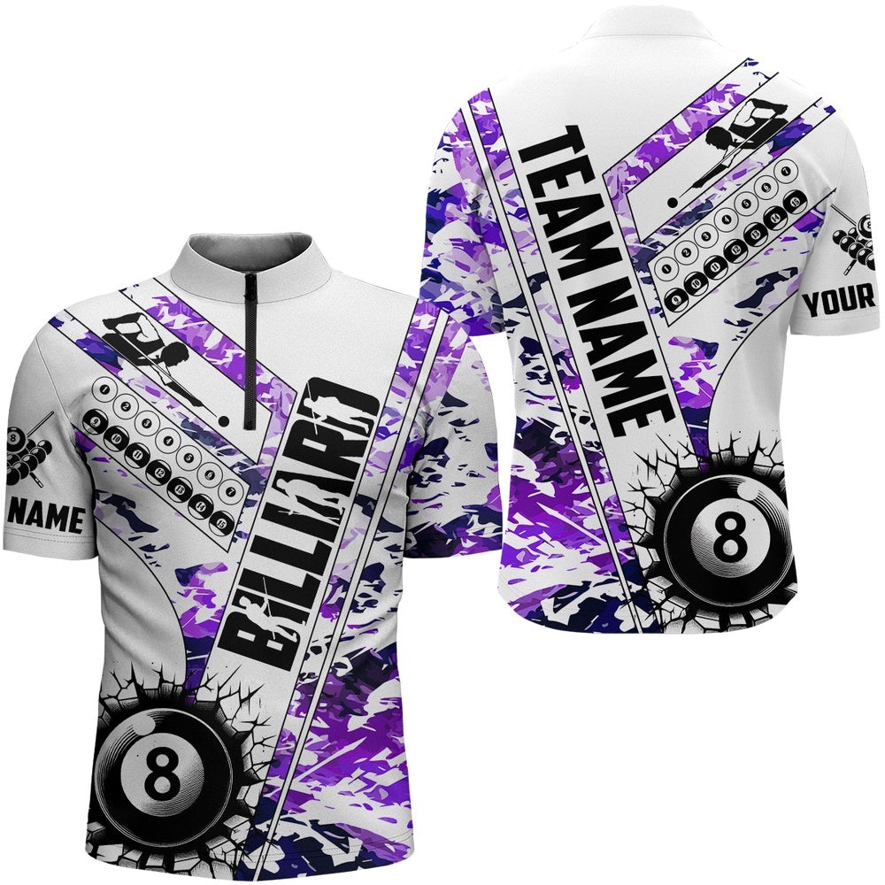 Cracky Billiard 8 Ball Pool With Camo Jersey Shirts Custom Team League Billiard Shirts Purple, Personalized Billiard Team Jersey Shirt Cracky Billiard 8 Ball Pool With Camo Jersey Shirts Custom Team League Billiard Shirts Purple, Personalized Billiard Team Jersey Shirt
