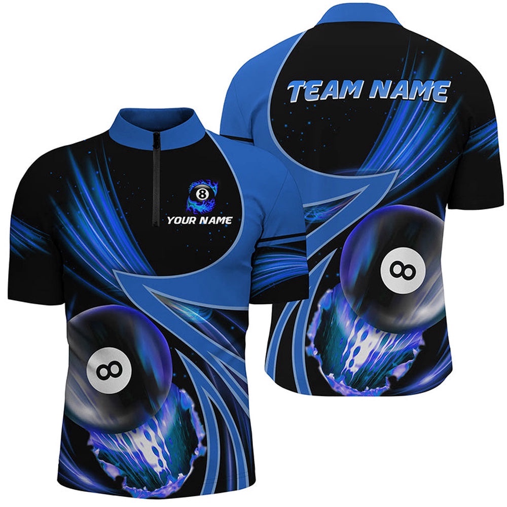 Custom 3D Blue Jerseys Billiard 8 Ball Jersey Shirts, Team League Billiard Shirts, Personalized Billiard Team Jersey Shirt Custom 3D Blue Jerseys Billiard 8 Ball Jersey Shirts, Team League Billiard Shirts, Personalized Billiard Team Jersey Shirt