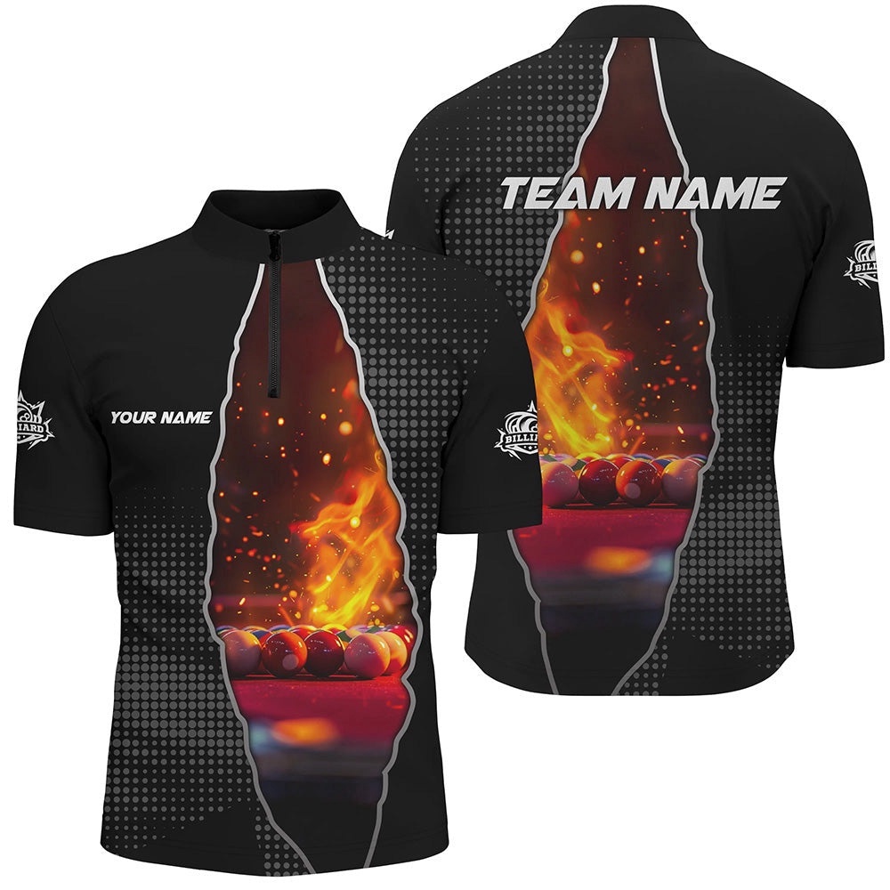 Custom Black Billiard Balls Fire 3D Printed Jersey & Jersey Shirt, Billiard Apparel Clothing, Personalized Billiard Team Jersey Shirt Custom Black Billiard Balls Fire 3D Printed Jersey & Jersey Shirt, Billiard Apparel Clothing, Personalized Billiard Team Jersey Shirt
