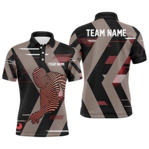 Custom Black Red Pooler Abstract Billiard Polo…