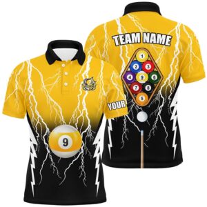 Custom Black Yellow 9 Ball Pool Thunder…