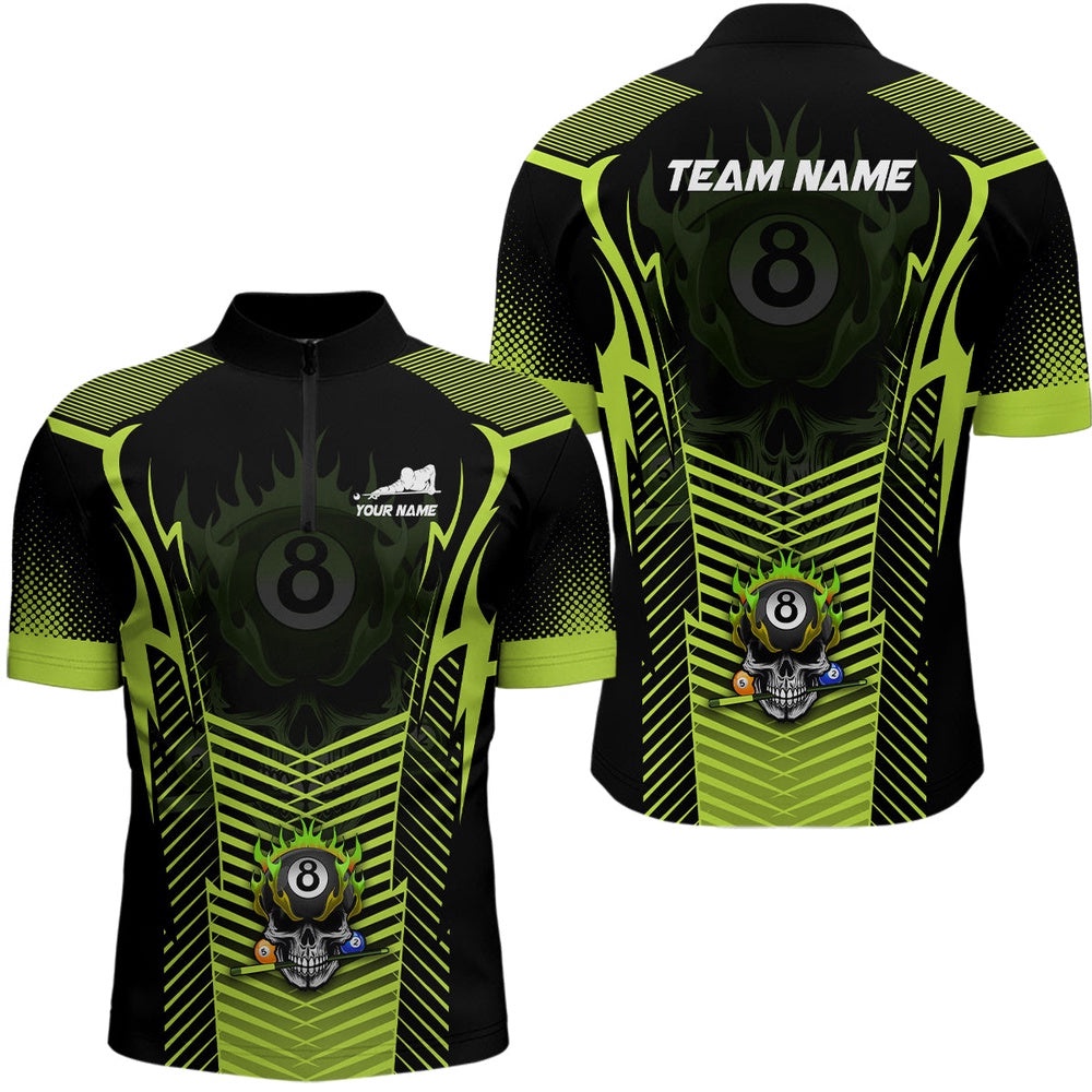 Custom Green Neon Billiard Balls 3D Skull Jersey Shirts, 8 Ball Pool Jerseys Shirts, Personalized Billiard Team Jersey Shirt Custom Green Neon Billiard Balls 3D Skull Jersey Shirts, 8 Ball Pool Jerseys Shirts, Personalized Billiard Team Jersey Shirt
