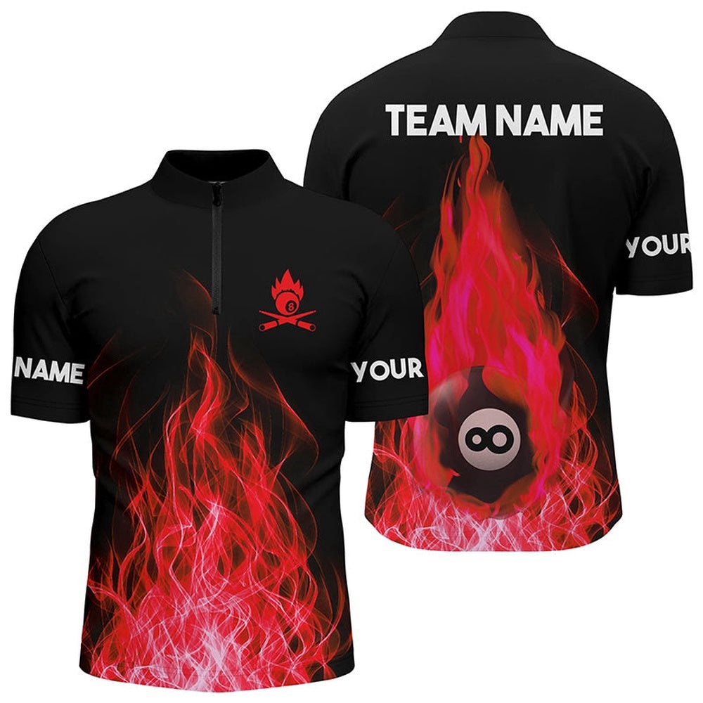 Custom Name Red Flaming Billiard 3D Jersey Shirts Custom Billiard 8 Ball For Team, Personalized Billiard Team Jersey Shirt Custom Name Red Flaming Billiard 3D Jersey Shirts Custom Billiard 8 Ball For Team, Personalized Billiard Team Jersey Shirt