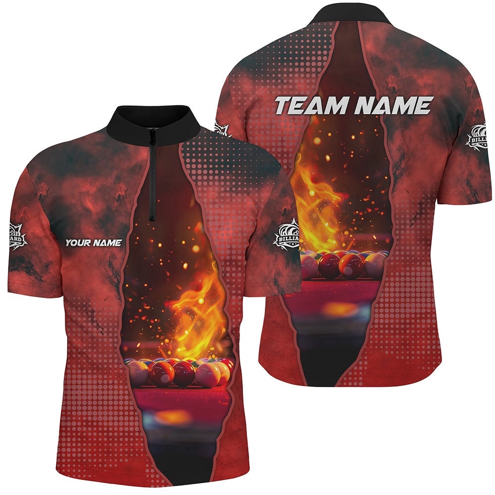 Custom Red Billiard Balls Fire 3D Printed Jersey & Jersey Shirts, Billiards Apparel Clothing, Personalized Billiard Team Jersey Shirt Custom Red Billiard Balls Fire 3D Printed Jersey & Jersey Shirts, Billiards Apparel Clothing, Personalized Billiard Team Jersey Shirt