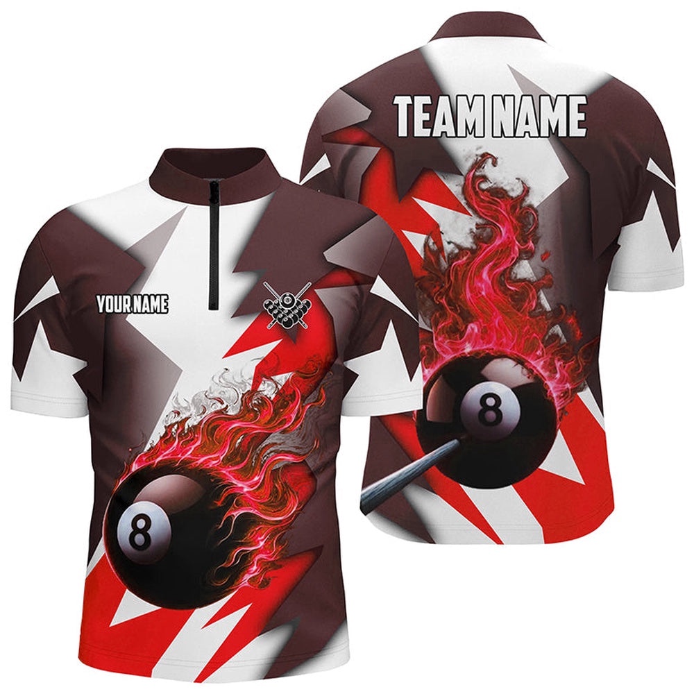 Custom Red Flaming 8 Ball Pool Jerseys Jersey Shirts, Team League Billiard Shirts, Personalized Billiard Team Jersey Shirt Custom Red Flaming 8 Ball Pool Jerseys Jersey Shirts, Team League Billiard Shirts, Personalized Billiard Team Jersey Shirt