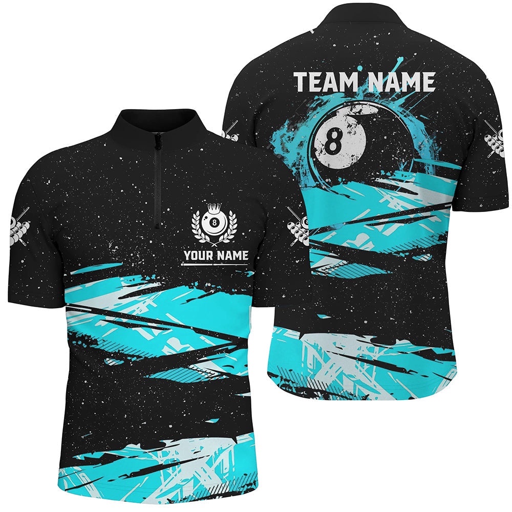 Custom Turquoise Grunge Billiard 8 Ball Jerseys Shirts, Best Pool Player Gifts, Personalized Billiard Team Jersey Shirt Custom Turquoise Grunge Billiard 8 Ball Jerseys Shirts, Best Pool Player Gifts, Personalized Billiard Team Jersey Shirt