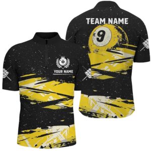 Custom Yellow Grunge Billiard 9 Ball Pool…