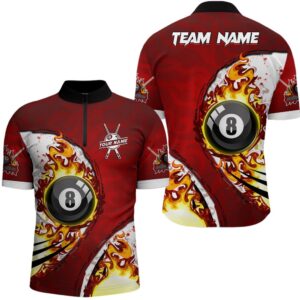 Customized 8 Ball Fire Pool Billiards Jersey…