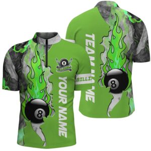 Customized 8 Ball Fire Smoke Green Billiard…
